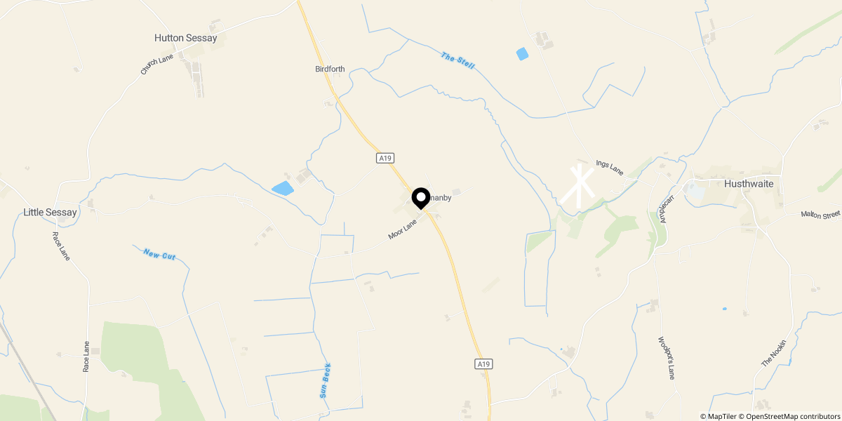 Approximate location of Thormanby, York