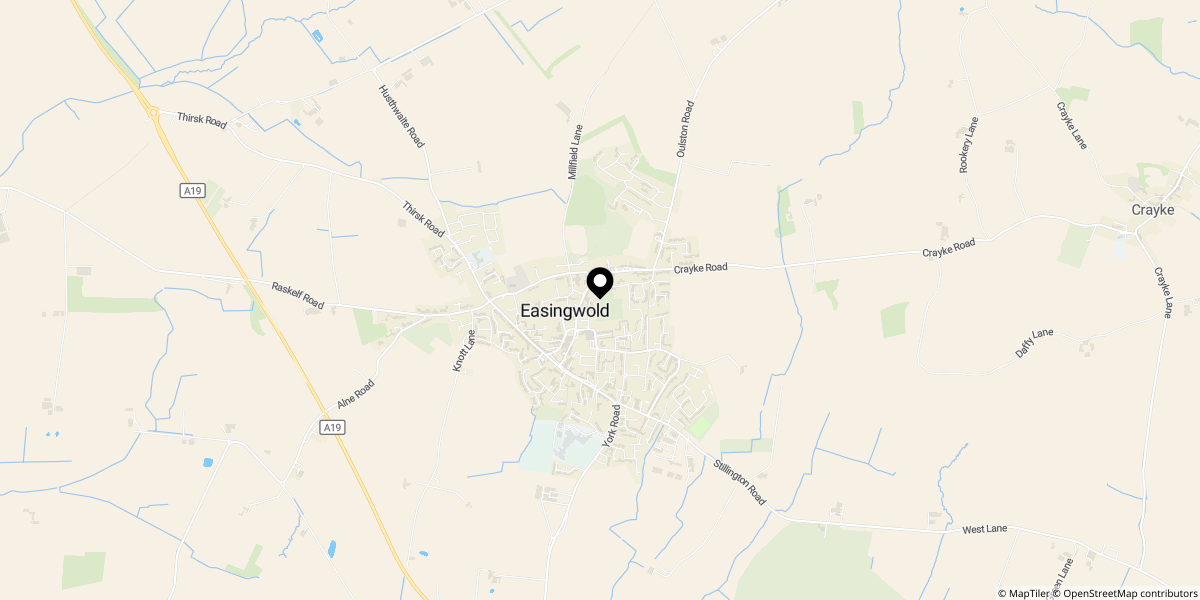 Approximate location of Uppleby, Easingwold, York