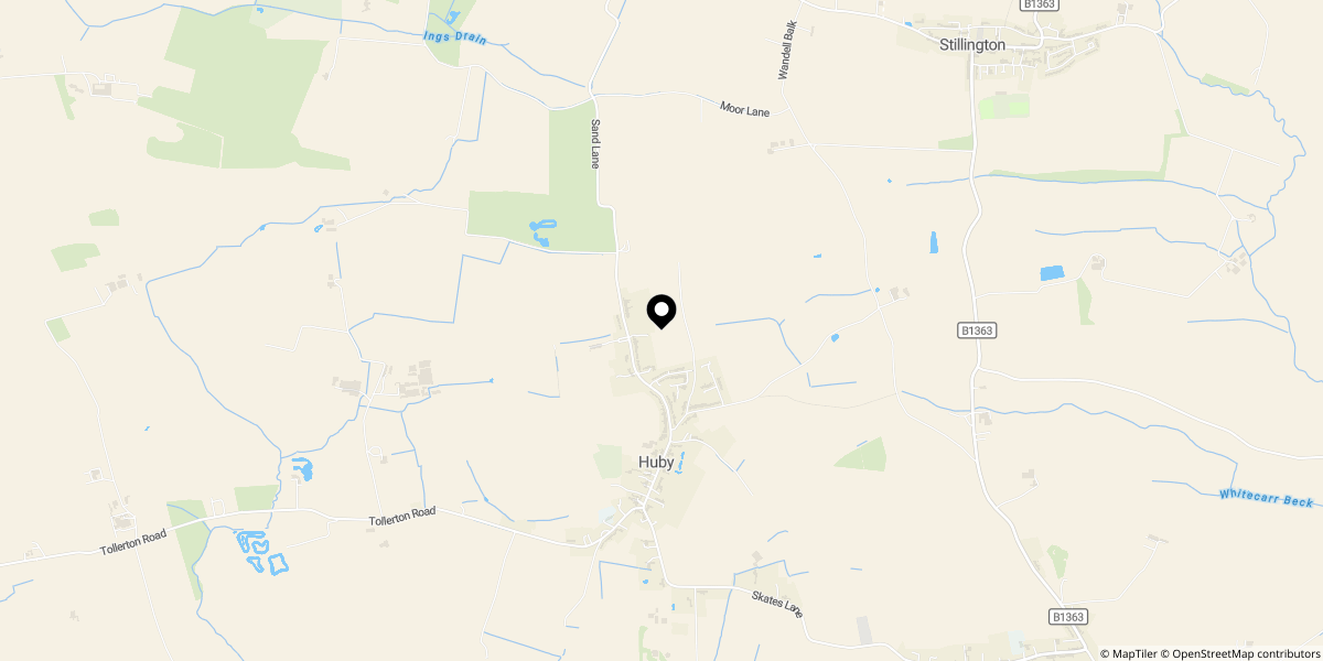 Approximate location of Easingwold Road, Huby