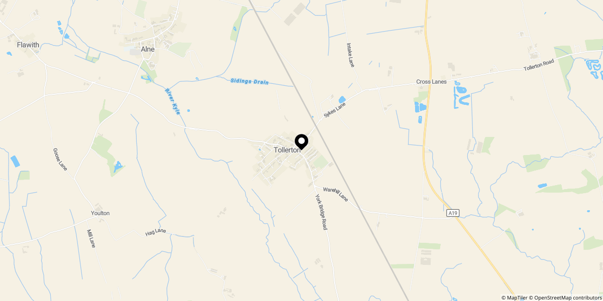 Approximate location of The Green, Tollerton, York